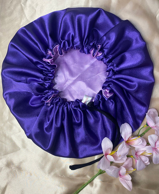 Purple Double Satin Bonnet